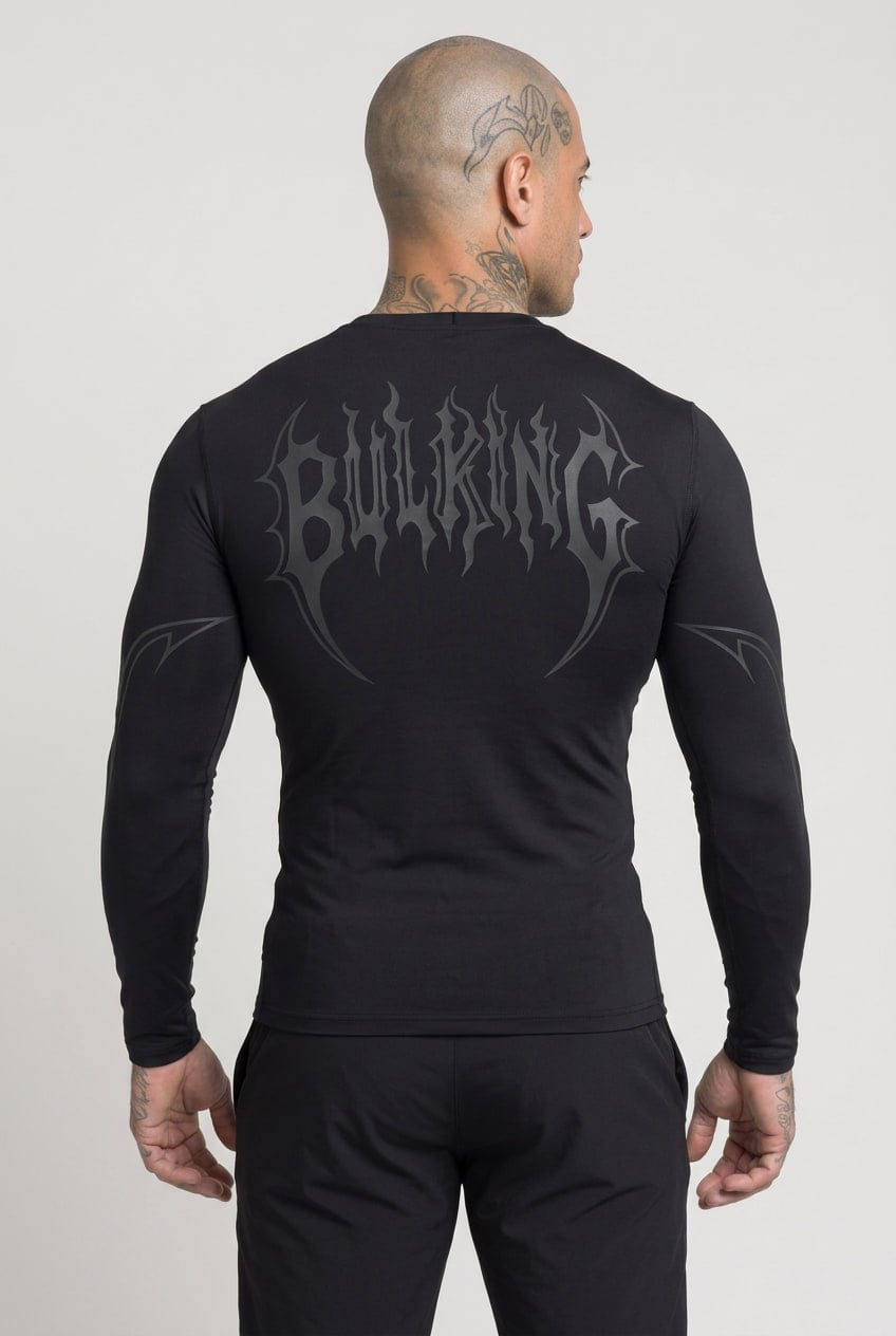 CAMISETA RASHGUARD ML BLACKTHORN PRETA