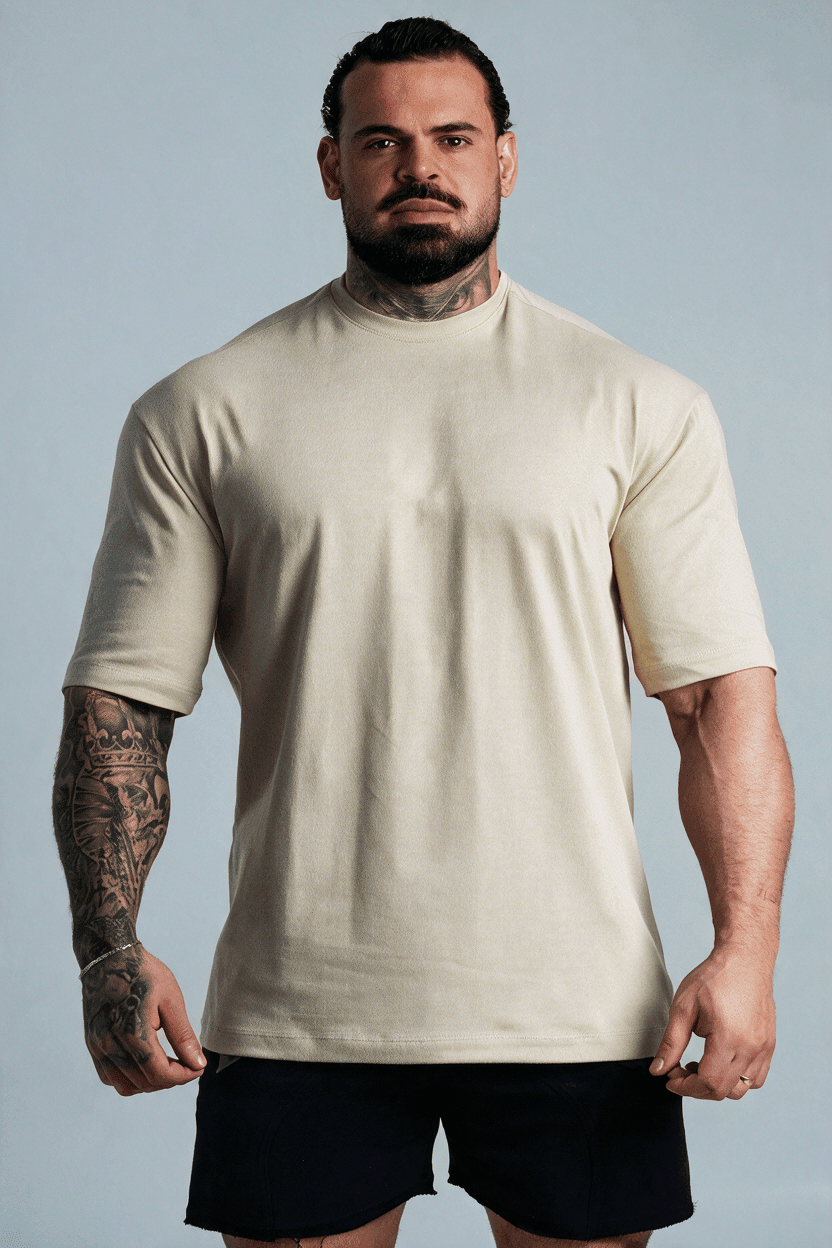 CAMISETA OVERSIZED BASIC BEGE