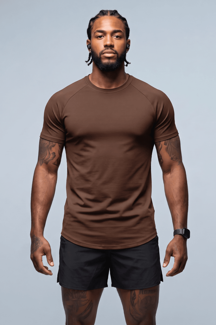 CAMISETA RAGLAN BASIC MARROM